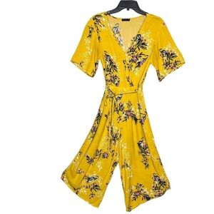 Cotton On Yellow Floral Tie Waist Jumpsuit